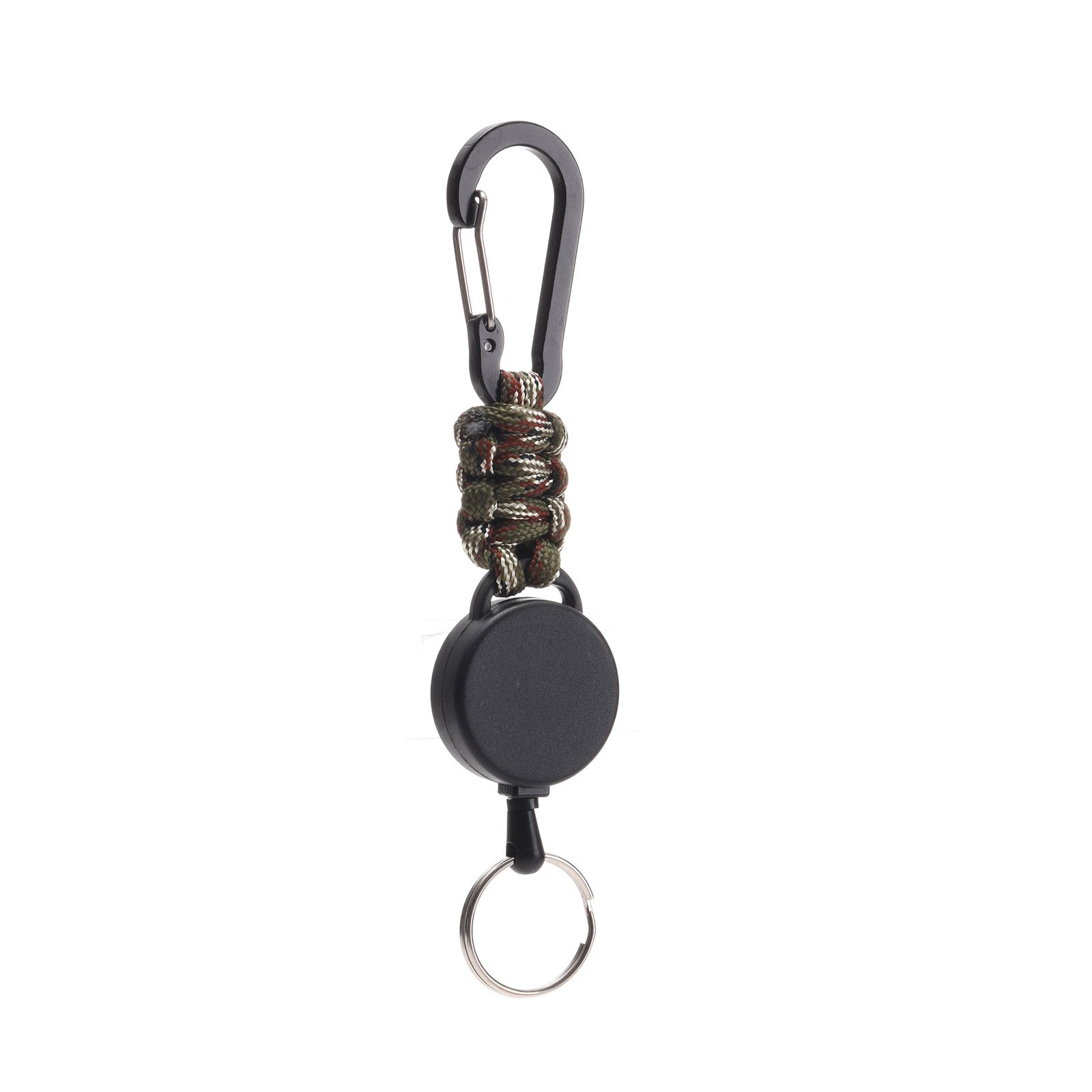 Retractable Telescopic Badge Holder Key Ring Carabiner Keychain with Paracord Rope for Camping & Hiking