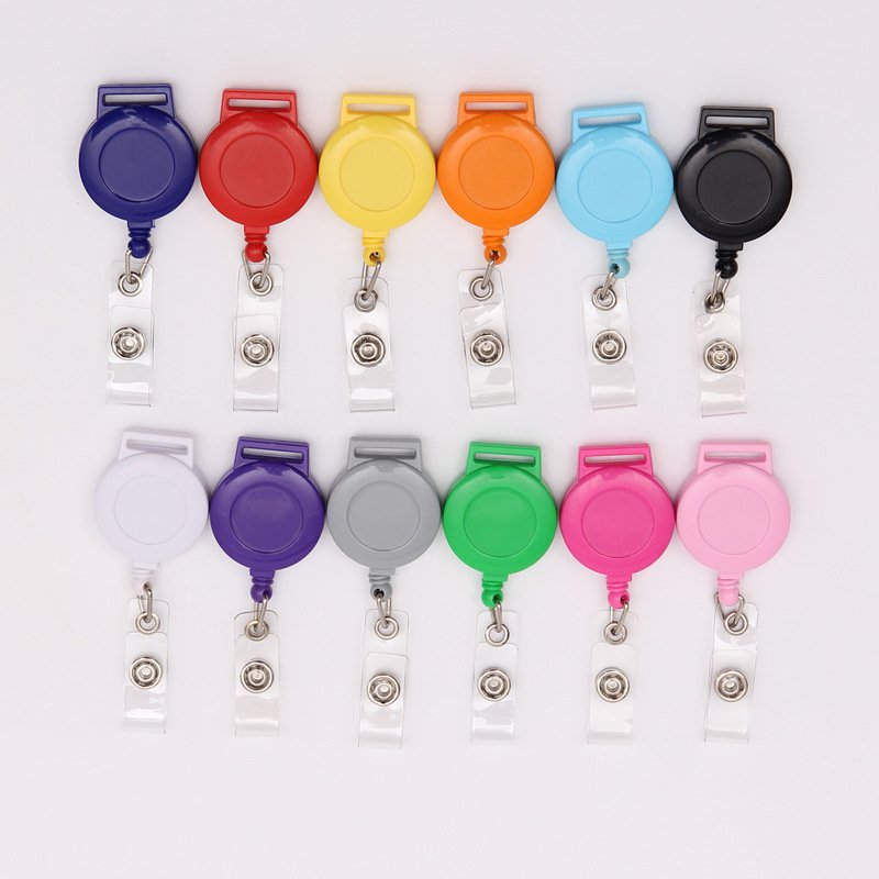 Wholesale Plastic Transparent yoyo ID Reel Badge Multi Color Stock Retractable Pull Reel
