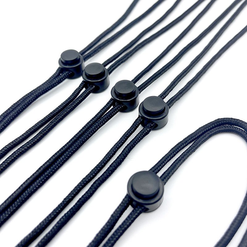 China Adjustable Smartphone Neck Strap ID Name Badge Holder Round String Strap Camera Black Neck Strap Rope USB Sticks Lanyard