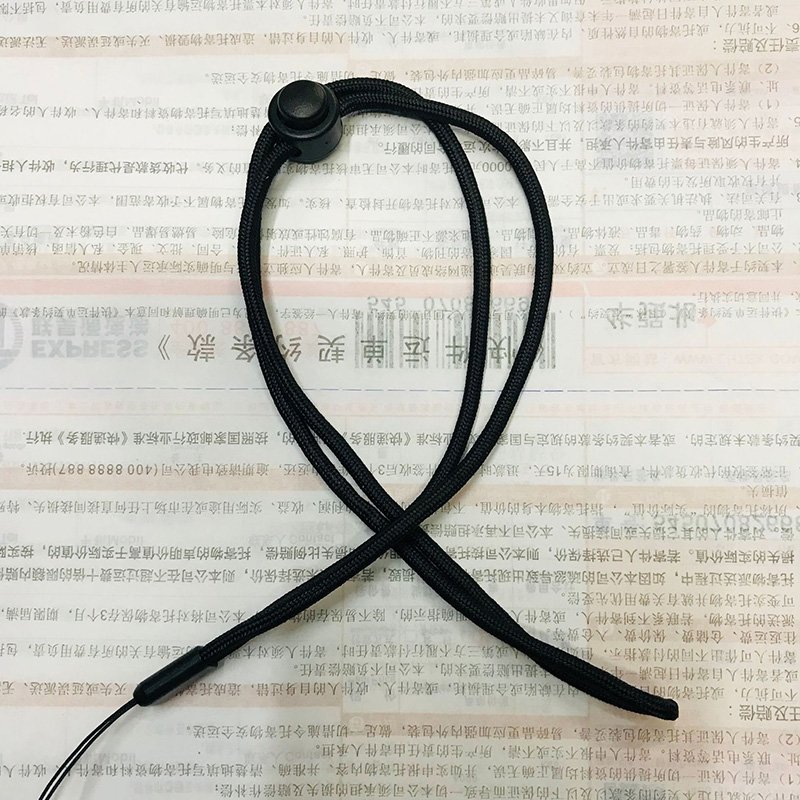 China Adjustable Smartphone Neck Strap ID Name Badge Holder Round String Strap Camera Black Neck Strap Rope USB Sticks Lanyard