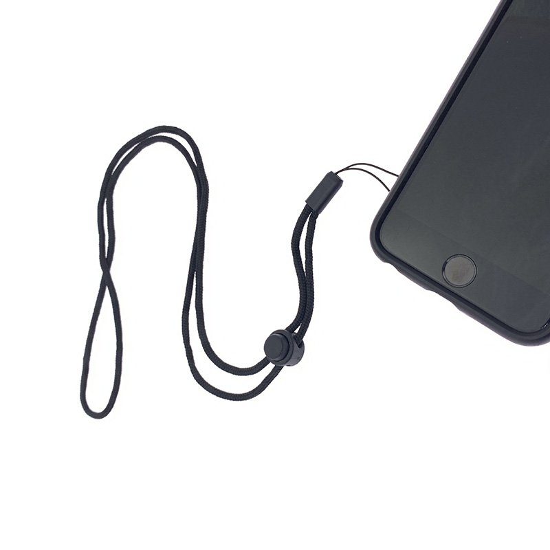 China Adjustable Smartphone Neck Strap ID Name Badge Holder Round String Strap Camera Black Neck Strap Rope USB Sticks Lanyard