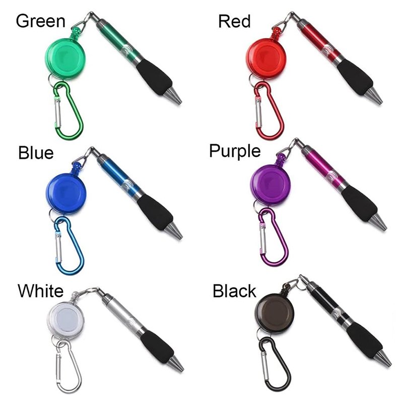 Marker pen/Retractable Badge Reel/Carabiners Handy Retractable Badge Reel Ballpoint Pen Belt Clip Keychain badge pen