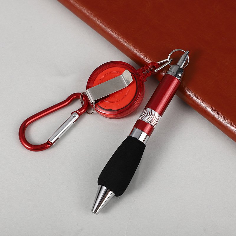 Marker pen/Retractable Badge Reel/Carabiners Handy Retractable Badge Reel Ballpoint Pen Belt Clip Keychain badge pen