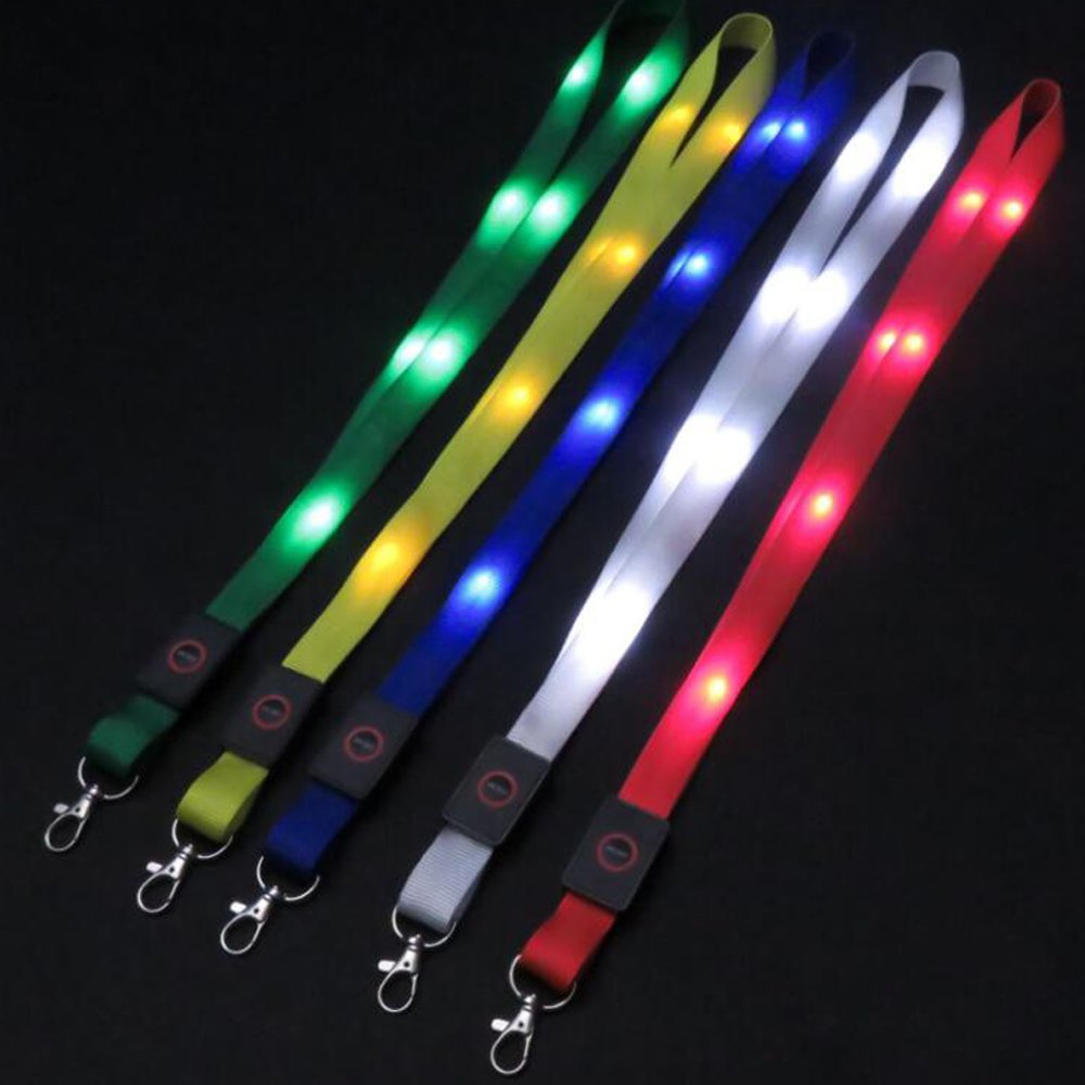 Cheap Promotional Custom Printed LED Flashing Lanyard for card holder