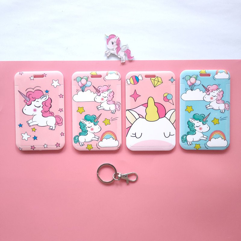 Cute Cartoon ID Card Holder Card Case Badge Necklace Neck Strap polyester Lanyard badge holder accessories for girl