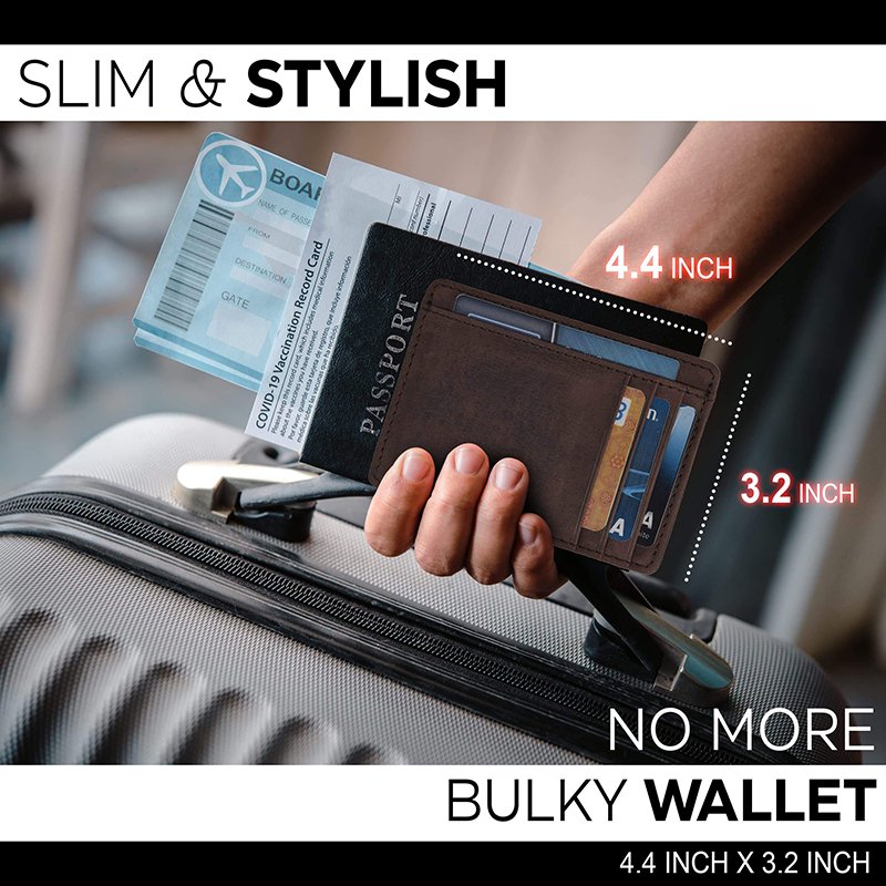 Mens Rfid Designer Leather Hand Made Card Wallet Holder Vintage Sublimation Man