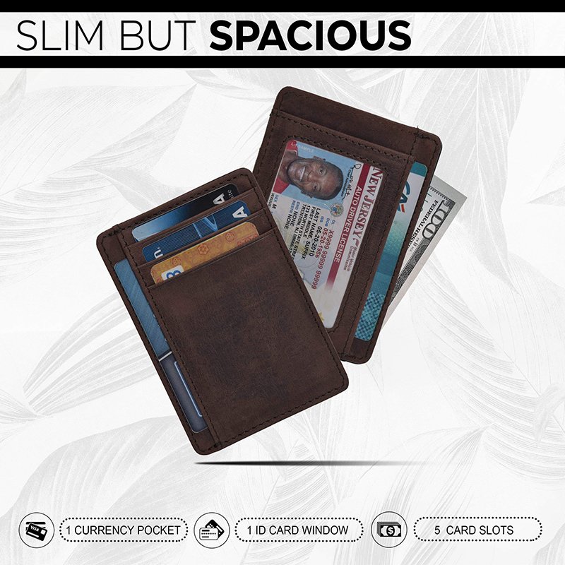 Mens Rfid Designer Leather Hand Made Card Wallet Holder Vintage Sublimation Man