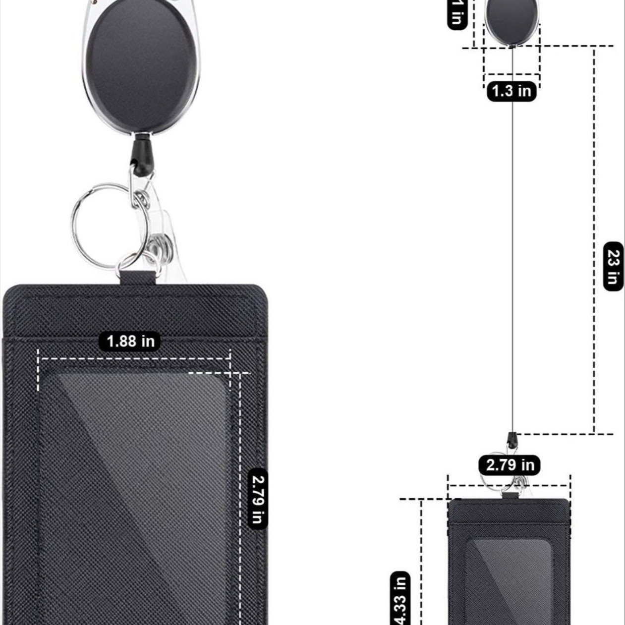 PU Leather/Canvas ID Badge Card Holder With Retractable Badge Reel Clips PU Card Bag/Cover Accessories Keychain For Gift