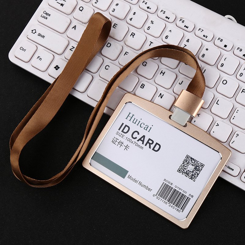 Work Card Holders Aluminium Alloy Card Holder Employee Name ID Card Cover Metal Work Certificate Identity Badge Holder