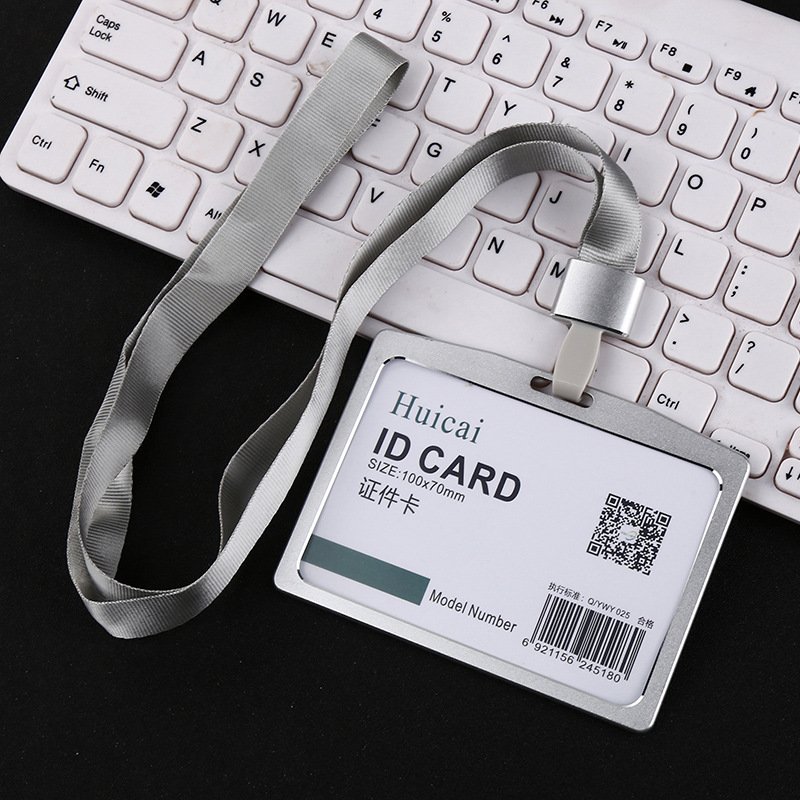 Work Card Holders Aluminium Alloy Card Holder Employee Name ID Card Cover Metal Work Certificate Identity Badge Holder