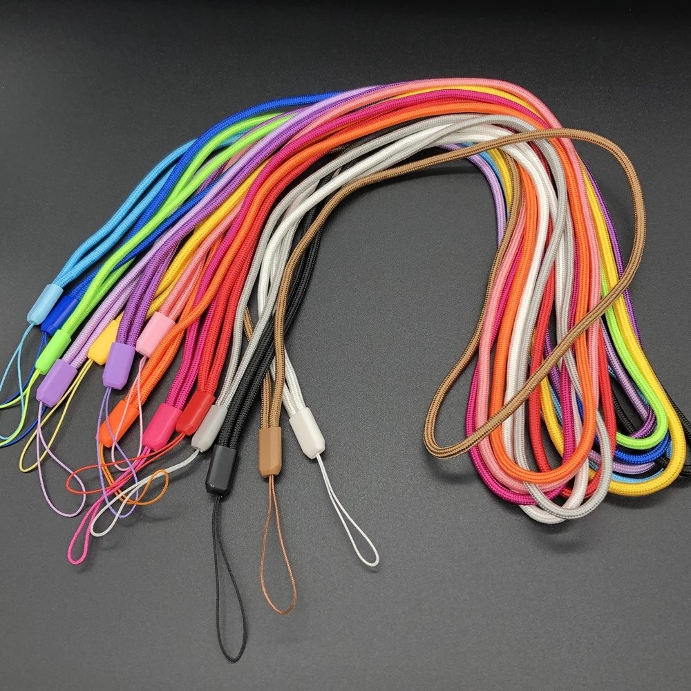 Colorful Polyester Braided long Lanyard Strap String neck Lanyard for mobile phone ID Name Tag Badge Holders work card