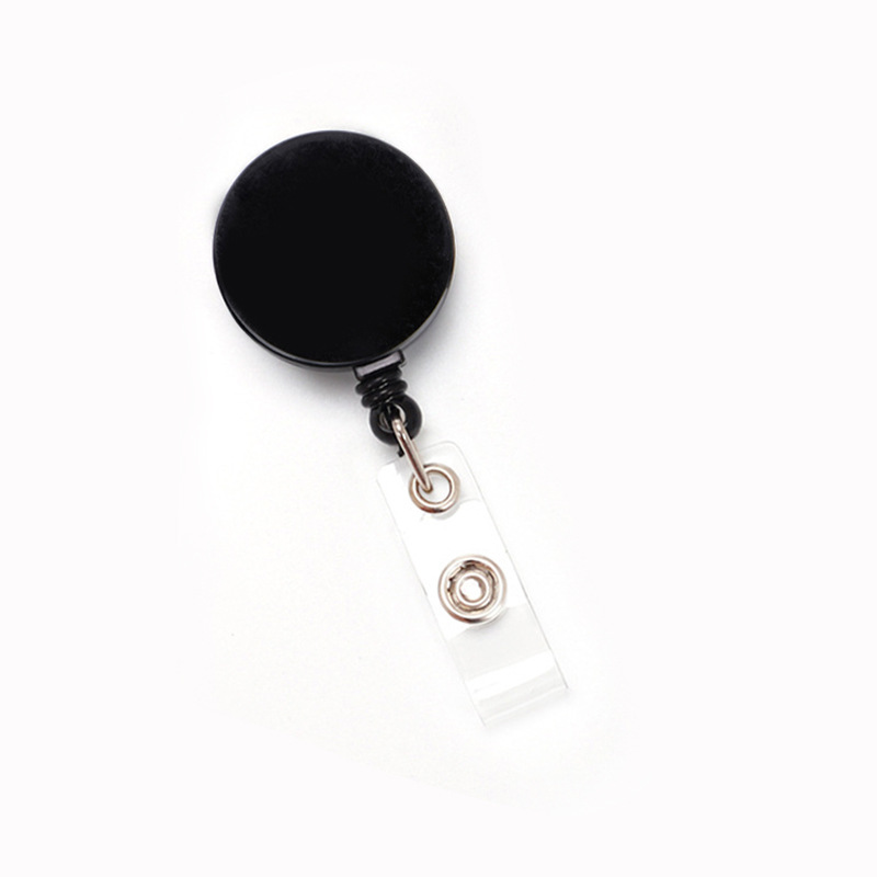 Pullther metal retractable ID badge scroll with clip, key lanyard, key buckle clip, work badge ID badge lanyard
