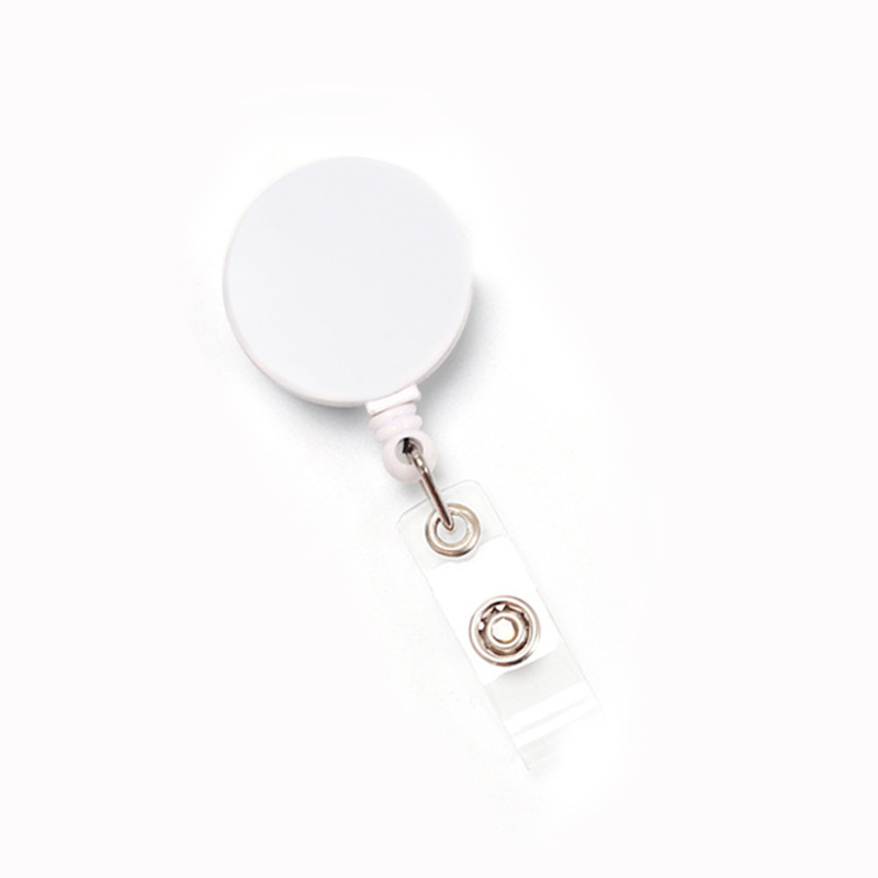 Pullther metal retractable ID badge scroll with clip, key lanyard, key buckle clip, work badge ID badge lanyard