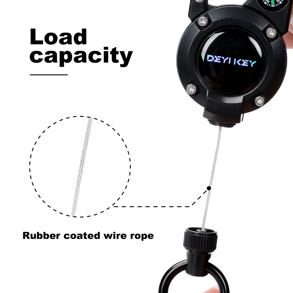 Multifunctional High Stretch Easy To Pull D Hook Stainless Steel Heavy Duty Metal Id Reractable Badge Holder With Carabine Reel
