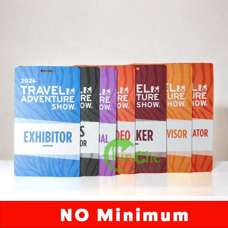 NO Minimum Plastic Custom Size Lanyard Badge VIP Pass Badge For Events