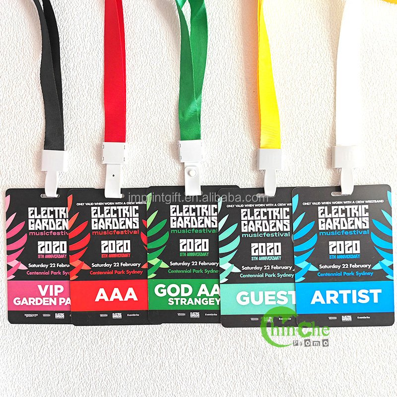 NO Minimum Plastic Custom Size Lanyard Badge VIP Pass Badge For Events