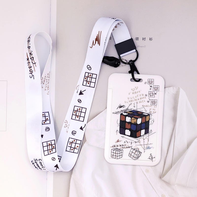 PU Leather Badge Case Clear and Color Border Lanyard Holes Holders Badge Holders