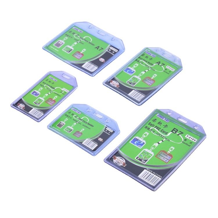 Fast Shipment Factory Price Vertical and Horizontal Style Card Protector Soft Thickened Working Job Badge ID Card Holder