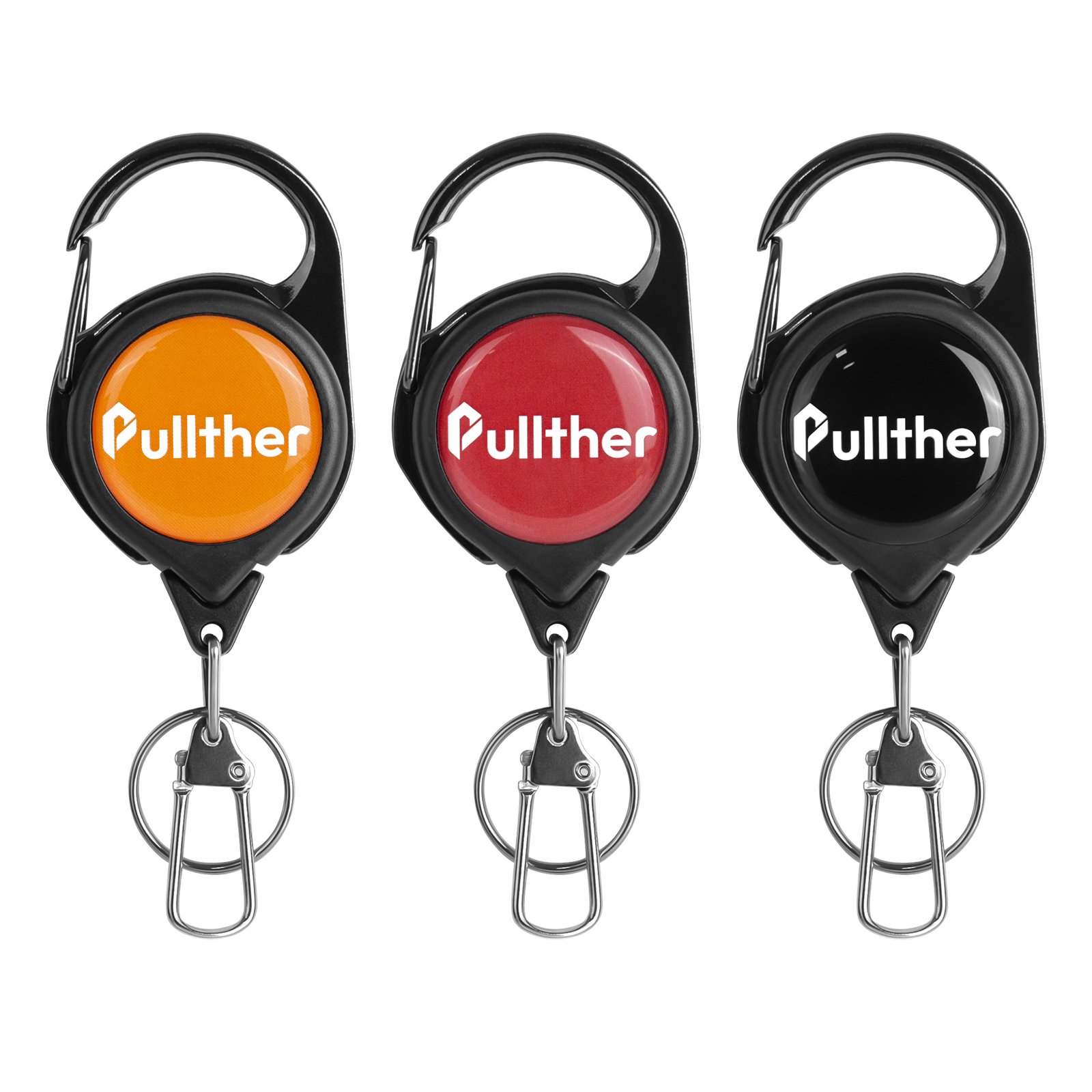 65cm High Quality Pull Retractable Badge Reel Metal for ID Card Belt Clip Key Ring Retractable Keychain Badge Holder Reel