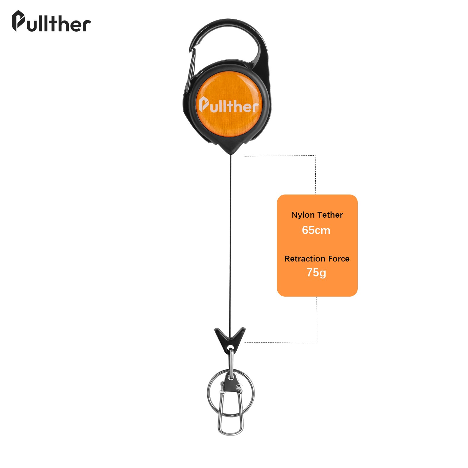 65cm High Quality Pull Retractable Badge Reel Metal for ID Card Belt Clip Key Ring Retractable Keychain Badge Holder Reel