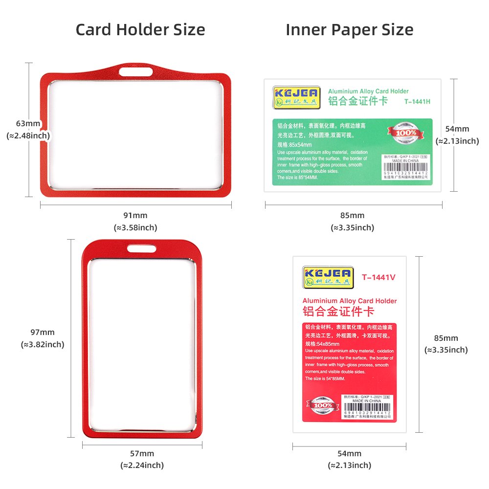 High-Grade Highlight Metal Aluminum Alloy Badge Holder Office ID Card Holder RFID Card Enployee Badge Holder