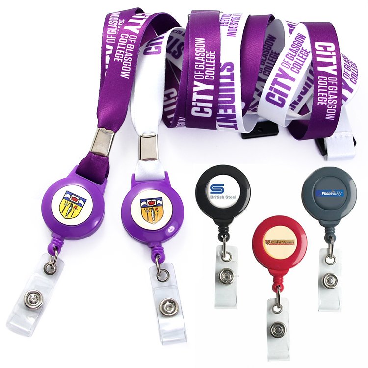 Custom Design Black Plain Sublimation Blank Medical Nurse Retractable Clip Key Holder Id Card Badge Reel Holder