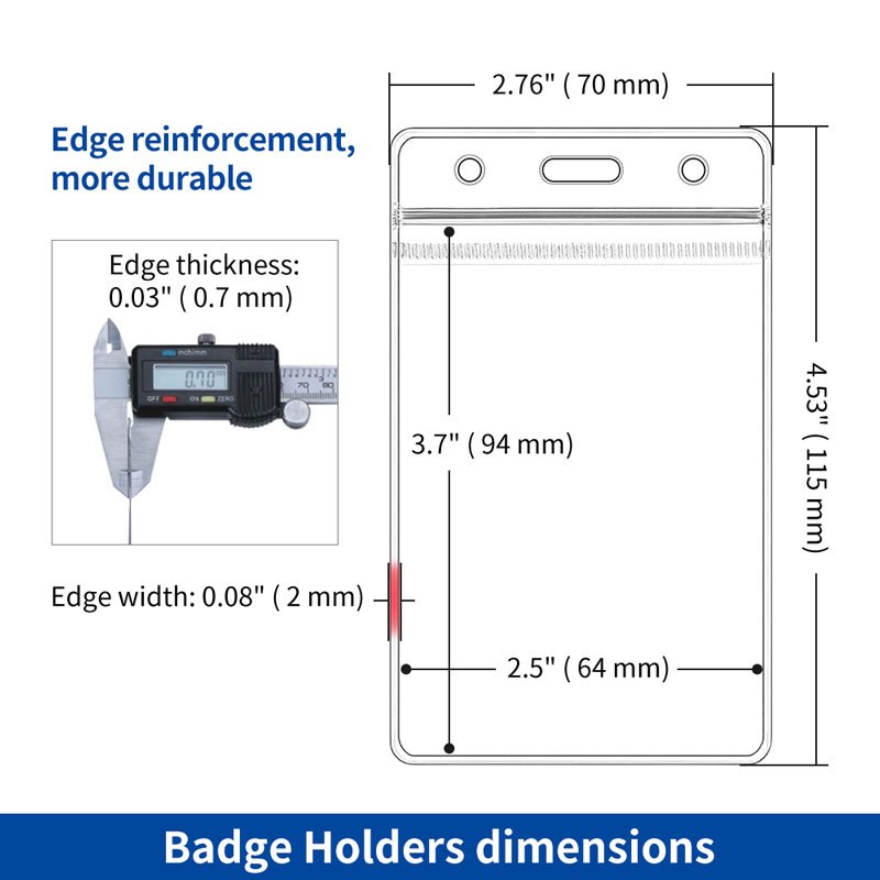 Clear id card holder soft pvc plastic transparent working card badge