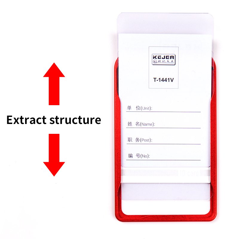 Aluminum ID Badge Holder Metal ID Card Holder ID Credit Card Holder for Office, Worker, Red