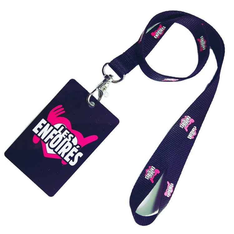 Wholesale safety woven neck lanyard Strap with PVC ID card Badge Holder