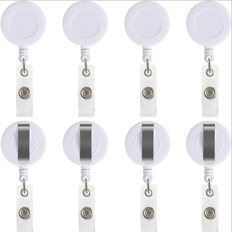 Retractable Pull Badge Reel Lanyard Card Holder Name Tag Key Ring Chain Clips Hospital Nurse Badge Holder Credential Holder