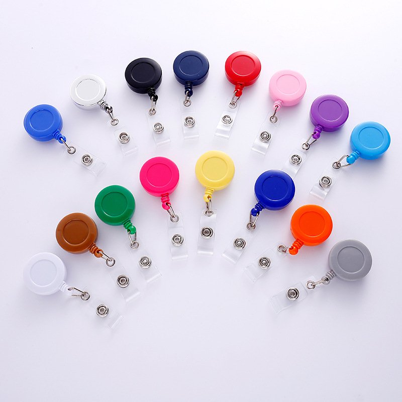 Retractable Pull Badge Reel Lanyard Card Holder Name Tag Key Ring Chain Clips Hospital Nurse Badge Holder Credential Holder