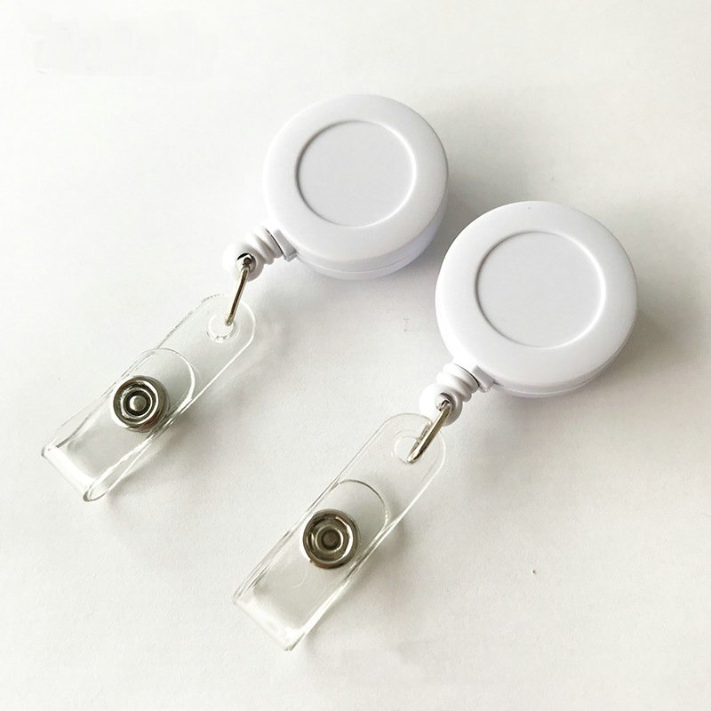 custom logo solid color transparent round yoyo plastic epoxy retractable reel badge for ID card holder