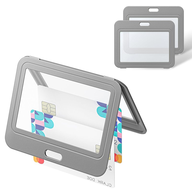 Horizontal Hard Plastic Case Office School Id Credit Cards Proximity Key Cards Driver Licenses Passes Card Protector Holder