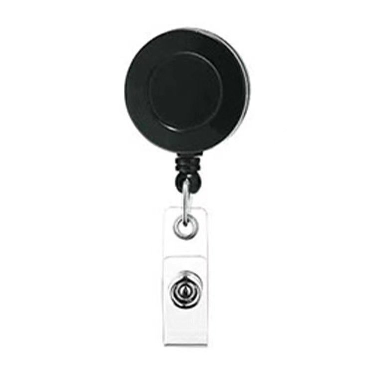 Plastic Retractable ID Card Badge Holder Reels with Clip Name Reel Round Office School Supplies Retractable Badge Reel