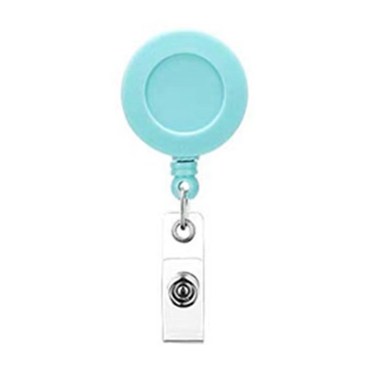 Plastic Retractable ID Card Badge Holder Reels with Clip Name Reel Round Office School Supplies Retractable Badge Reel