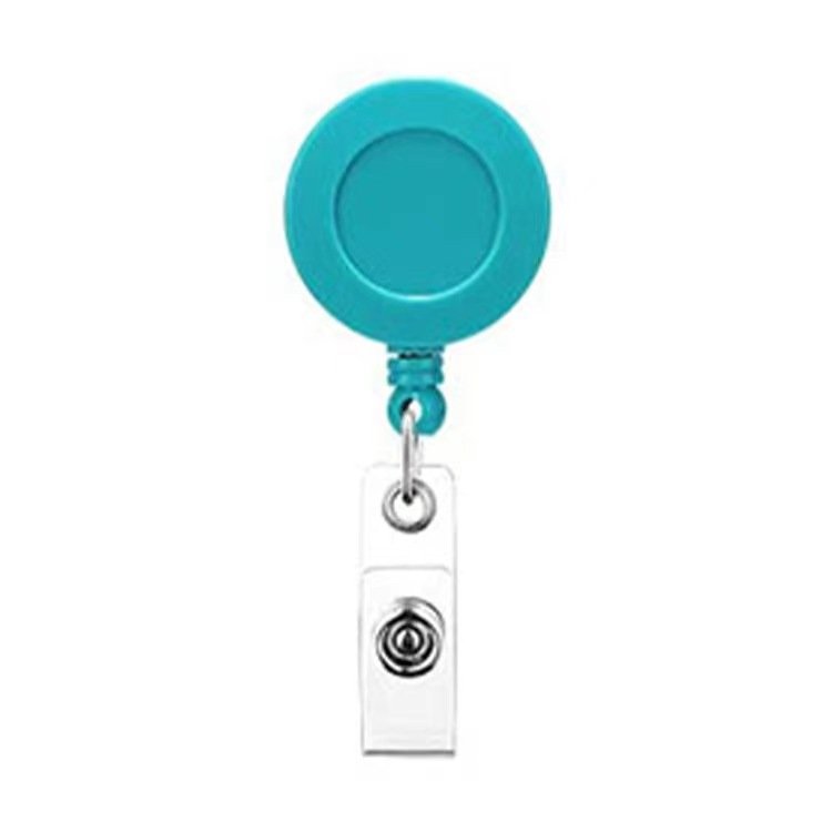 Plastic Retractable ID Card Badge Holder Reels with Clip Name Reel Round Office School Supplies Retractable Badge Reel