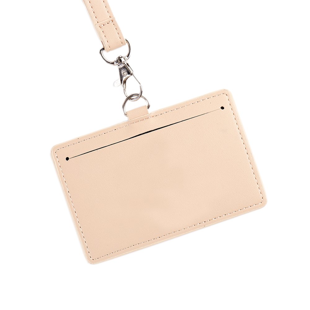 Low Price Customizable Unisex Insert Card ID Lanyard Leather Waterproof Card Holder With String