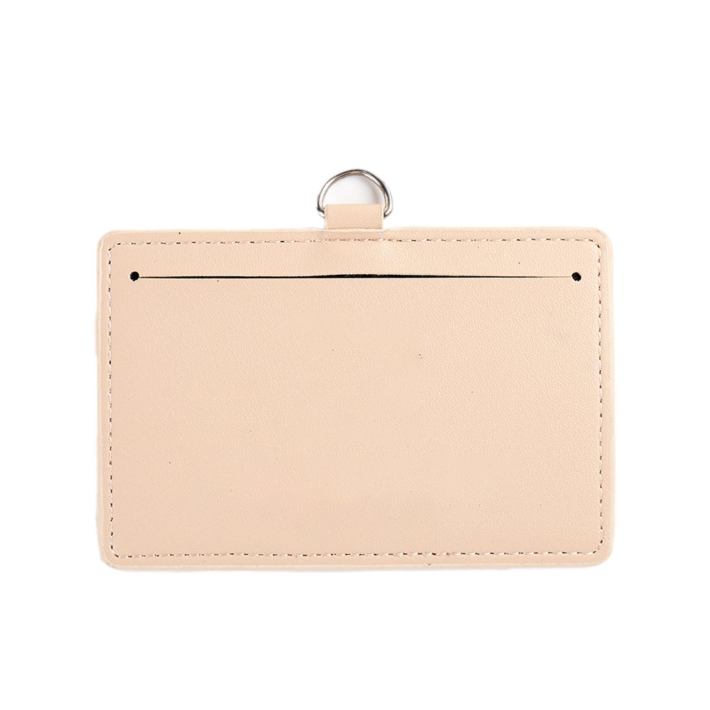 Low Price Customizable Unisex Insert Card ID Lanyard Leather Waterproof Card Holder With String