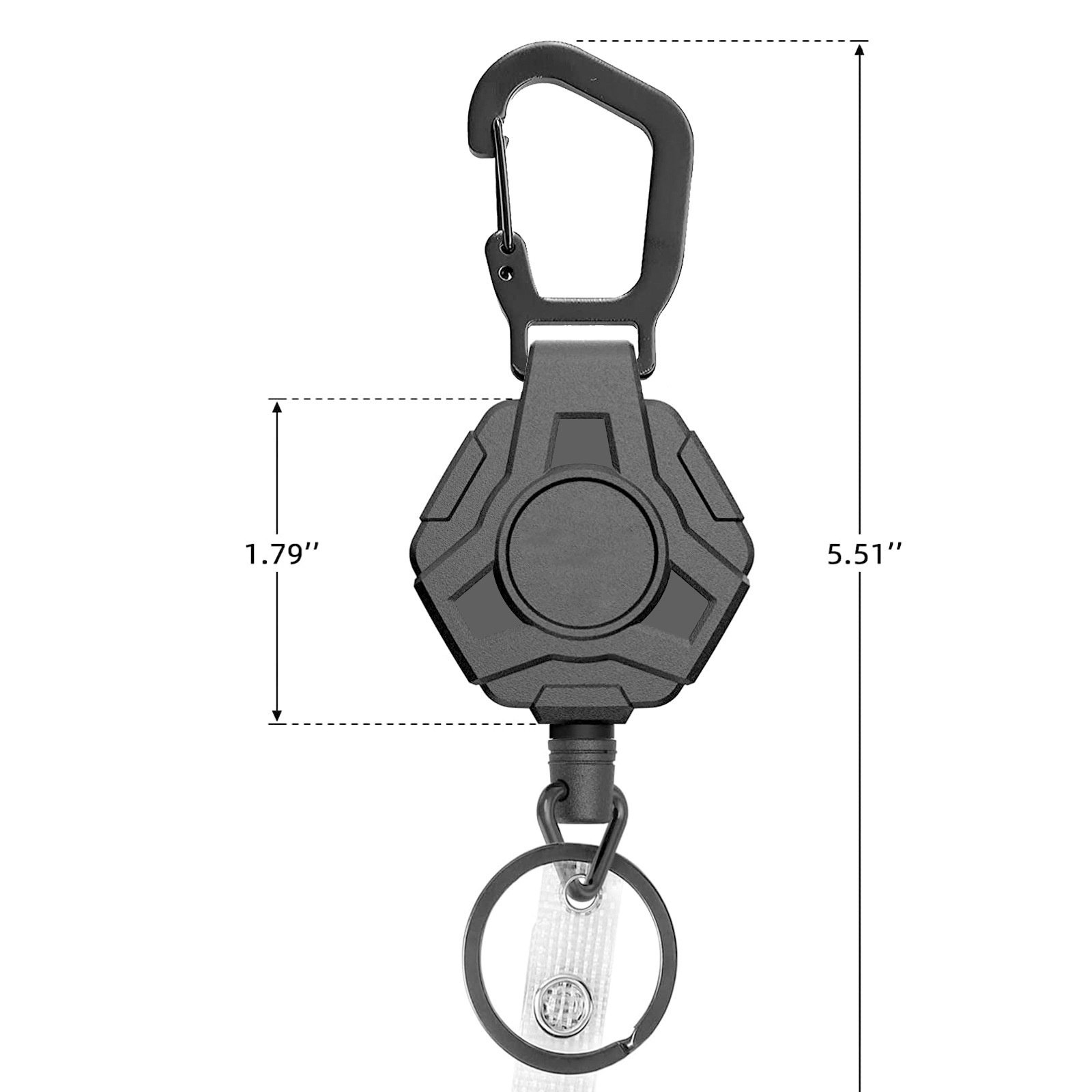 Multifunctional Heavy Duty Easy Pull Badge Reel Buckle Steel Cable Anti-Lost Badge Holder Strong Carabiner Retractable Key chain