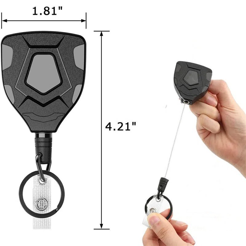 Pullther Outdoor Mountaineering Telescopic Buckle Thickened Puller Anti Loss and Anti theft Badge Clip Type Scroll ID Holder
