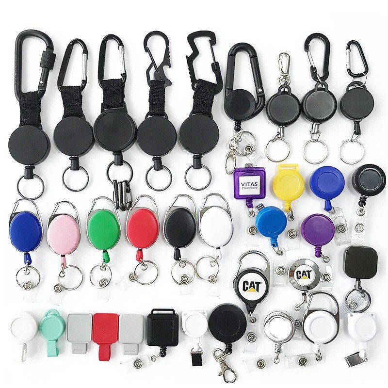 Wholesale Sports Alligator Clip Badge Clip Carabiner Motivational PVC Magnetic Badge Holder ID Card Healthcare Badge Reel