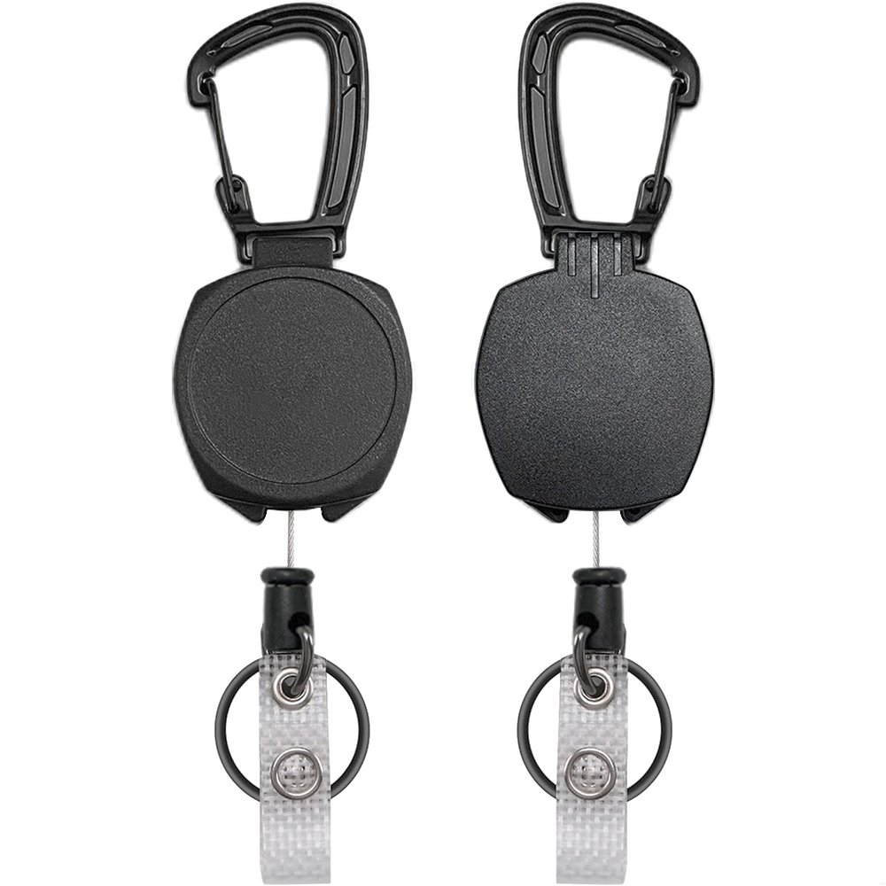 P-065 4CM Outdoor Heavy Duty Telescopic Badge Reel Extendable Keychain Carabiner Retractable Badge Holder Reel Clip