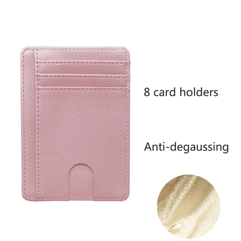 11.5*8.5 cm unisex anti degaussing multiple color portable PU leather money bank card ID badge holder gift wallet with 8 pockets