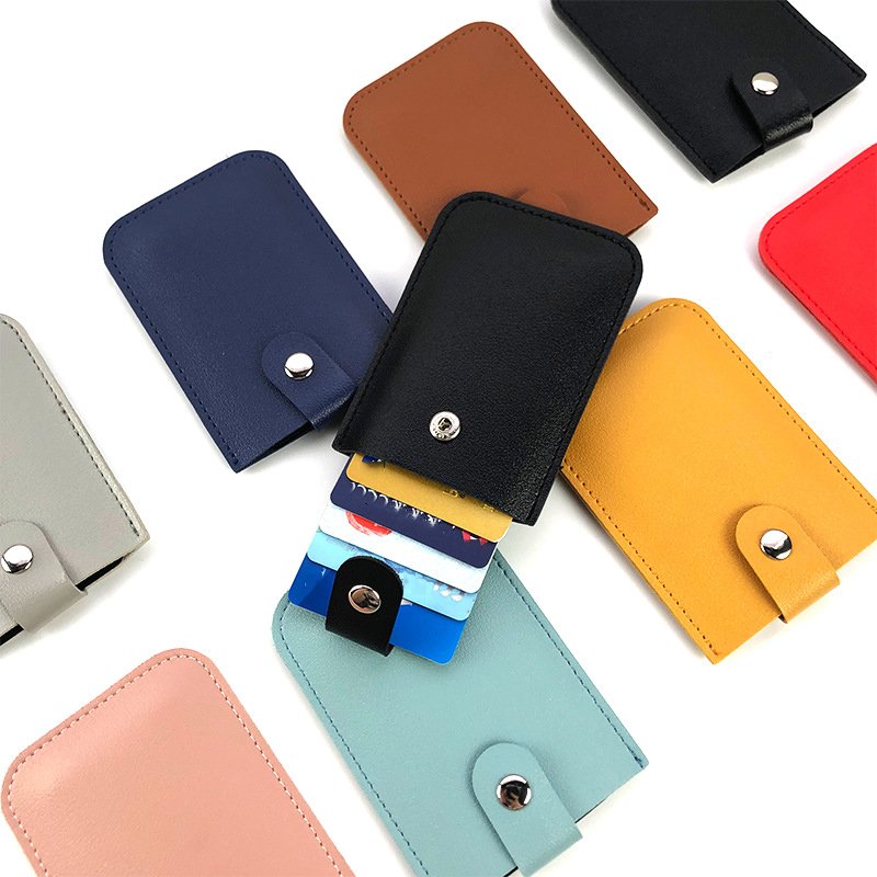 11.5*8.5 cm unisex anti degaussing multiple color portable PU leather money bank card ID badge holder gift wallet with 8 pockets