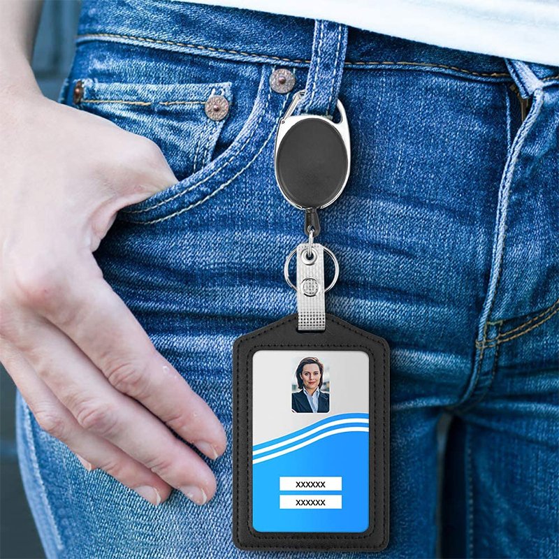 Office Retractable Lanyard Badge Holder Custom ID Card Holder