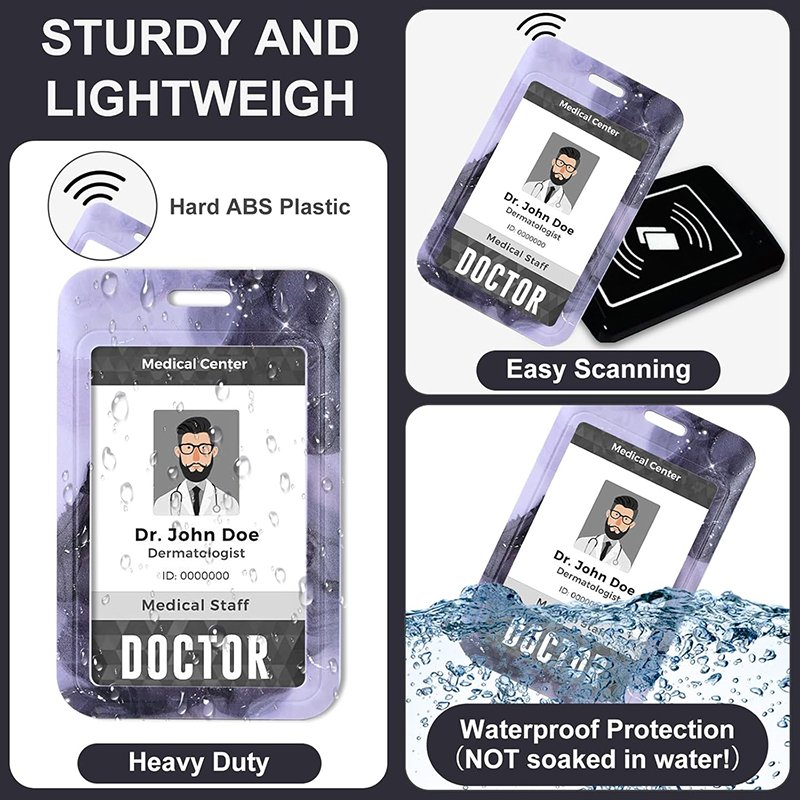 Colorful Sliding Hard Plastic Id Badge Holder Card Protector For Office School Nurse Credit Cards Proximity Key Passes Gifts