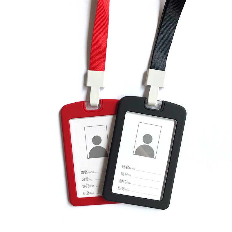 Customized Lanyards custom Silicone ID card holder Badge/Credit Card/ID Holder with Neck Strap