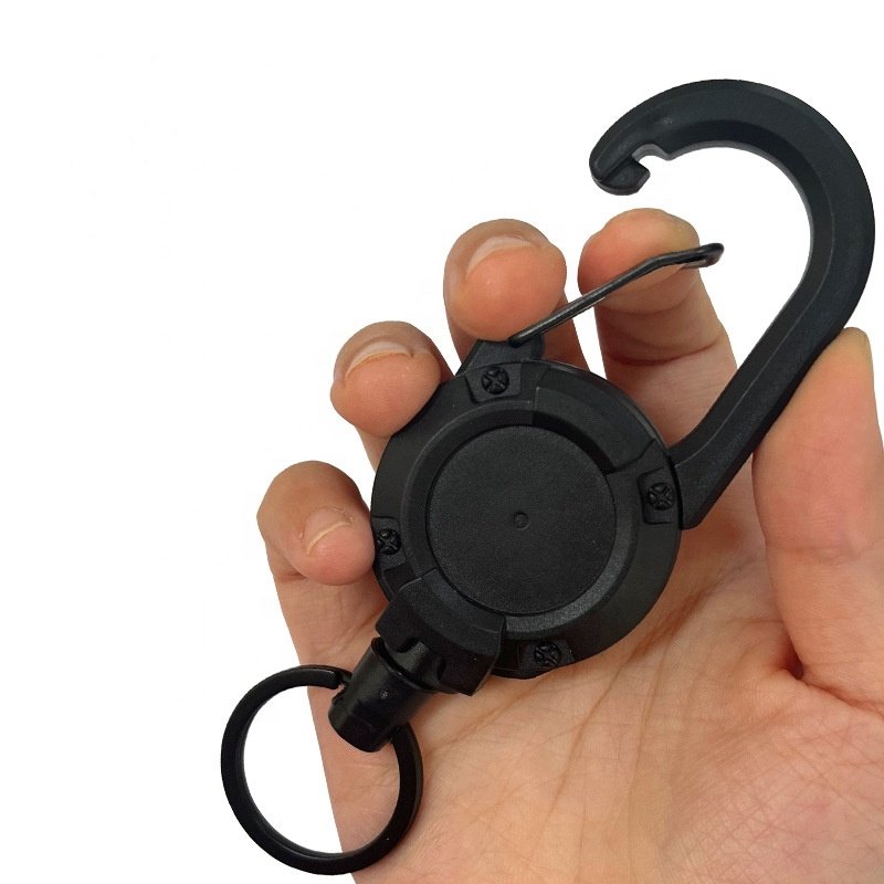 Hot sale Custom logo Anti-lost Clip outdoor Diy Retractable Badge Holder Pull Reel With Steel Wire