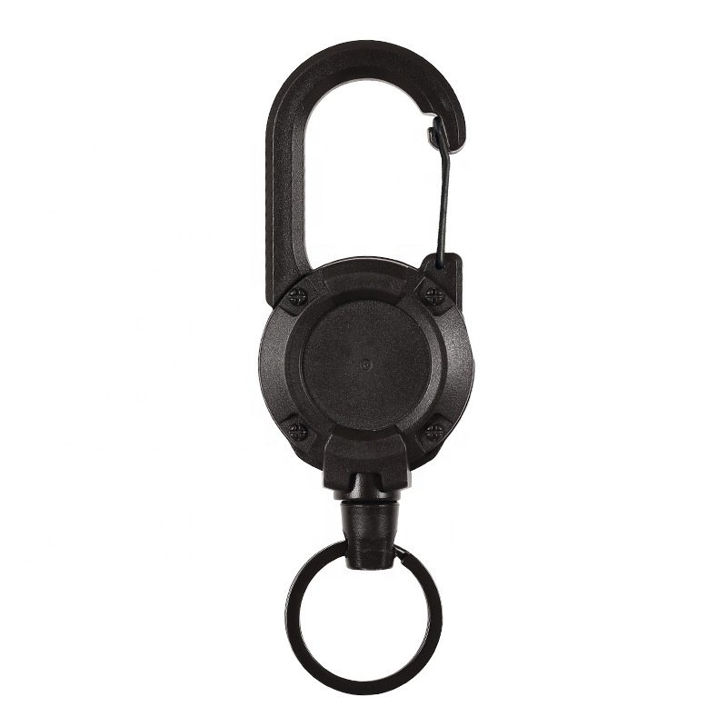 Hot sale Custom logo Anti-lost Clip outdoor Diy Retractable Badge Holder Pull Reel With Steel Wire