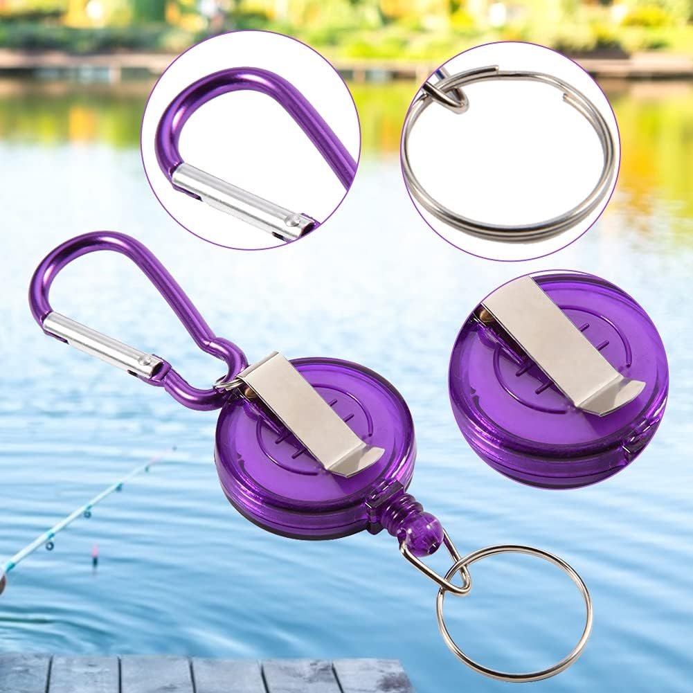 ABS Translucent Retractable Badge Reel Clip Keychain Plastic Key Chain Heavy Duty Reel Badge Holder Clips Carabiner Retractor
